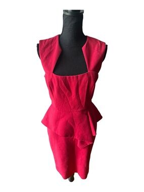 bcbg red peplum dress BCBG Womens Ruffled Halter Cocktail Dress, Rose